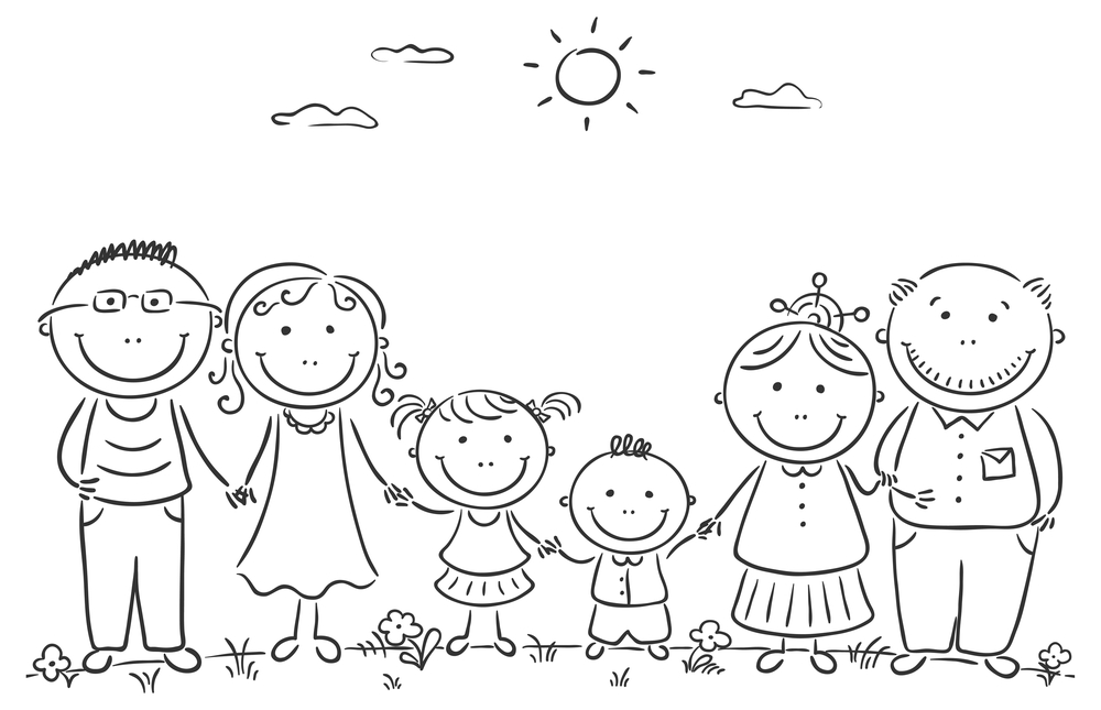 my family clipart black and white - photo #13