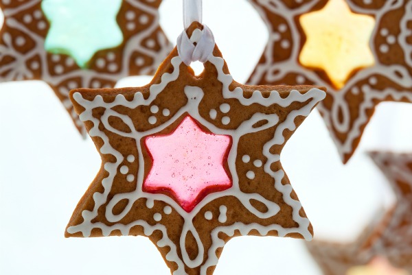 gingerbread trasparenti da appendere alla finestra