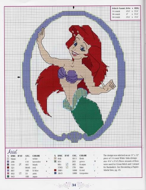 schemi-punto-croce-ariel-principessa-disney