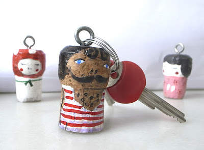 portachiavi con tappi champagne