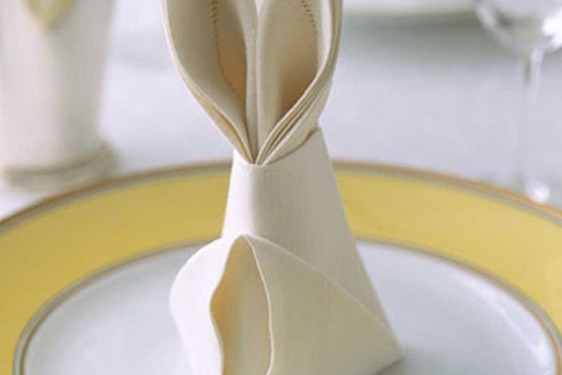 tovaliolo piegato a coniglio