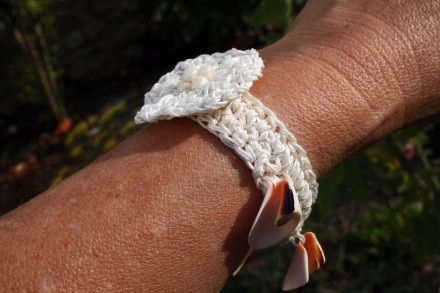 bracciale uncinetto bianco