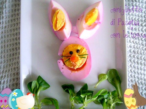 coniglietto pasquale con uova sode