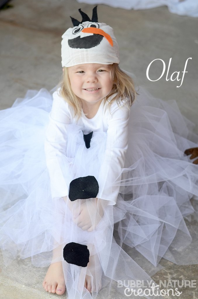 costume di carnevale da olaf di frozen fai da te bambina