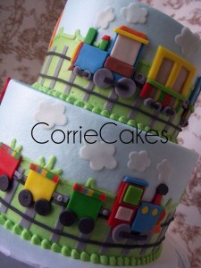 trenino in pasta di zucchero per torta bidimensionale