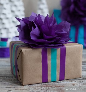 fiori di carta velina fai da te_bomboniere viola