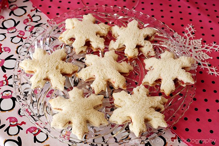 buffet per Festa a tema Frozen_sandwich a forma di fiocco di neve