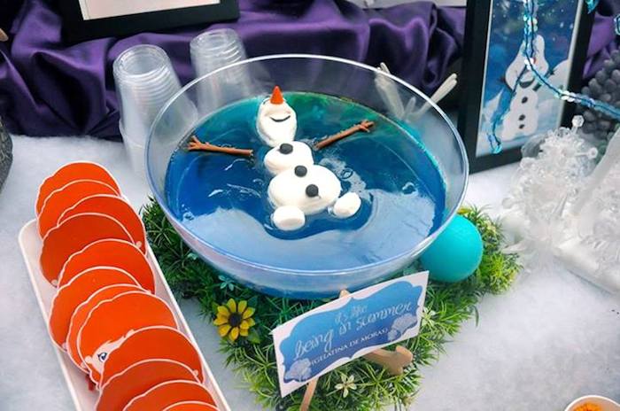 buffet per Festa a tema Frozen_olaf che nuota