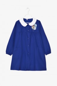 Ambrosino Grembiule Per Bambina Scuola Elementare - Blu Con Colletto Bianco Removibile, Ricamato, In 35% Cotone 65% Poliestere, Con Omaggio - 2