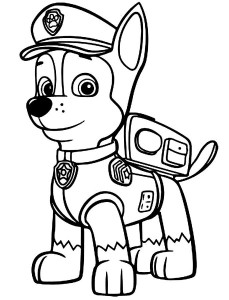 Disegni della Paw Patrol da stampare gratis_Chase