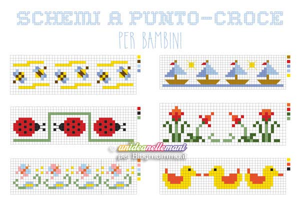 Schemi Punto Croce Bordure per Bambini 