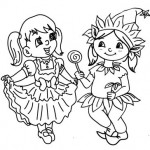 disegni di carnevale da colorare_elfo bambina e ballerina