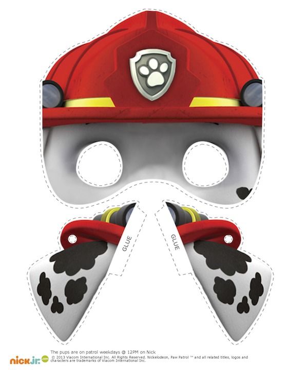 maschere della paw patrol fai da te_marshall