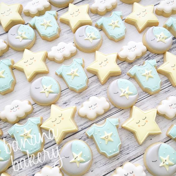 Biscotti decorati battesimo bambino_stelline-luna