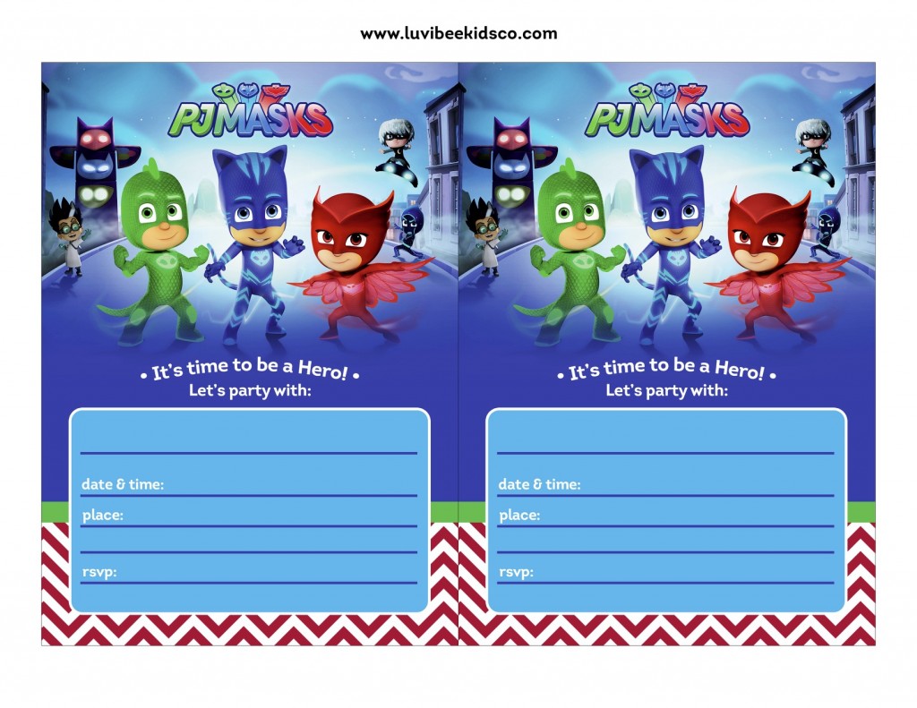 Festa a tema PJ Masks_inviti