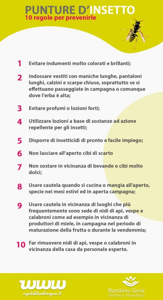 punture insetto decalogo