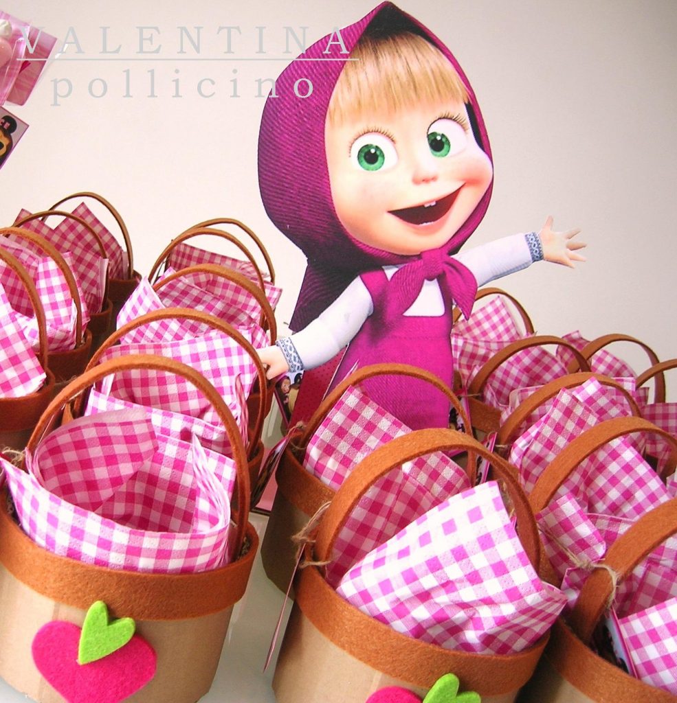 regalini fine festa di Masha e Orso_cestini per frutta