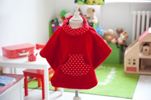 poncho fai da te bambina rosso 