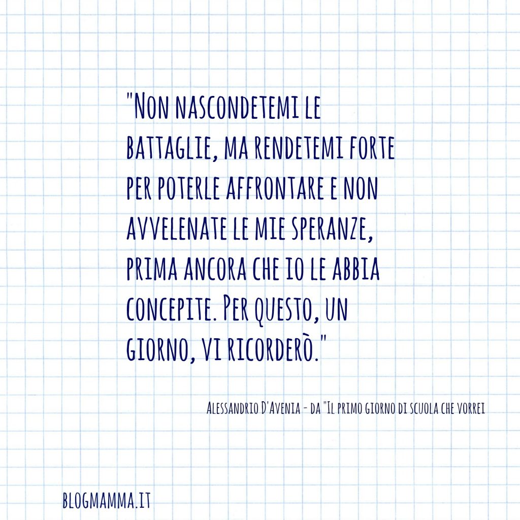 primo giorno di scuola frasi