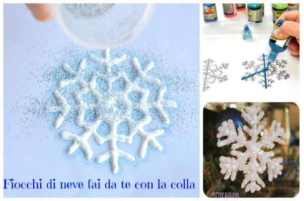 Decorazioni Natalizie Con Colla Vinilica.Fiocchi Di Neve Fai Da Te Con La Colla Per Biglietti Di Auguri E Lavoretti