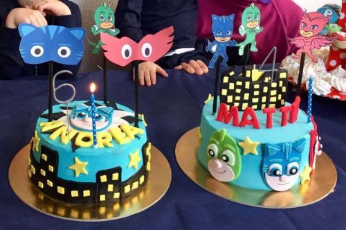 torte di compleanno PJ Masks_ Gatto Boy Gufetta e Gekko