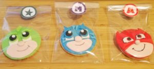 Biscotti dei PJ Masks_Geko, Gatto Boy Gufetta con pasta di zucchero