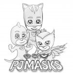 disegni da colorare dei PJ Masks + scritta