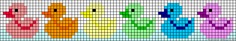 schemi con paperelle a punto croce colorate 