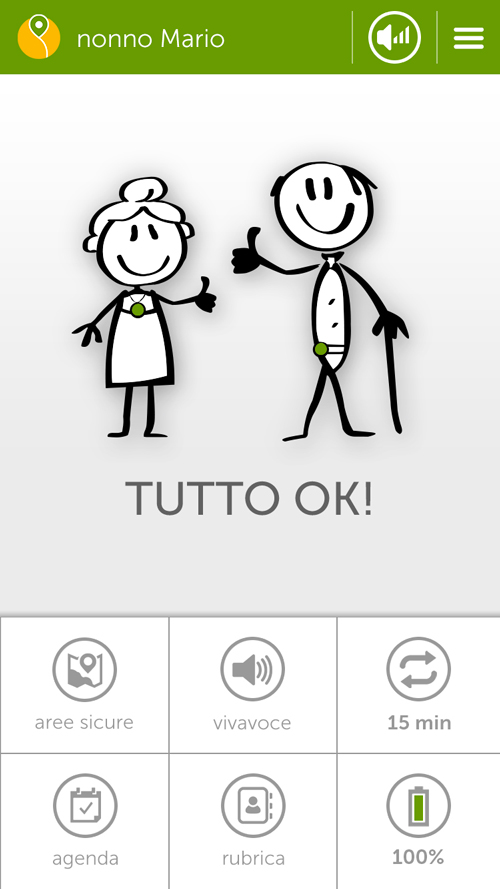 familcare senior interfaccia chiamate