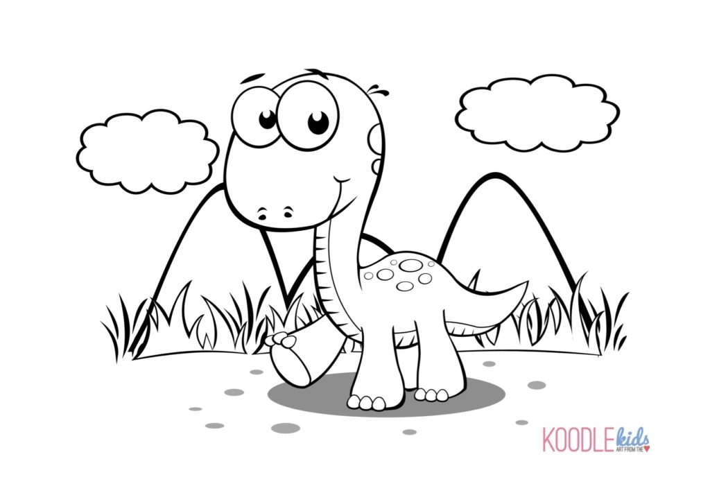 Disegni Da Colorare Dei Dinosauri Cucciolo Di Dinosauro Sull Erba Blogmamma It