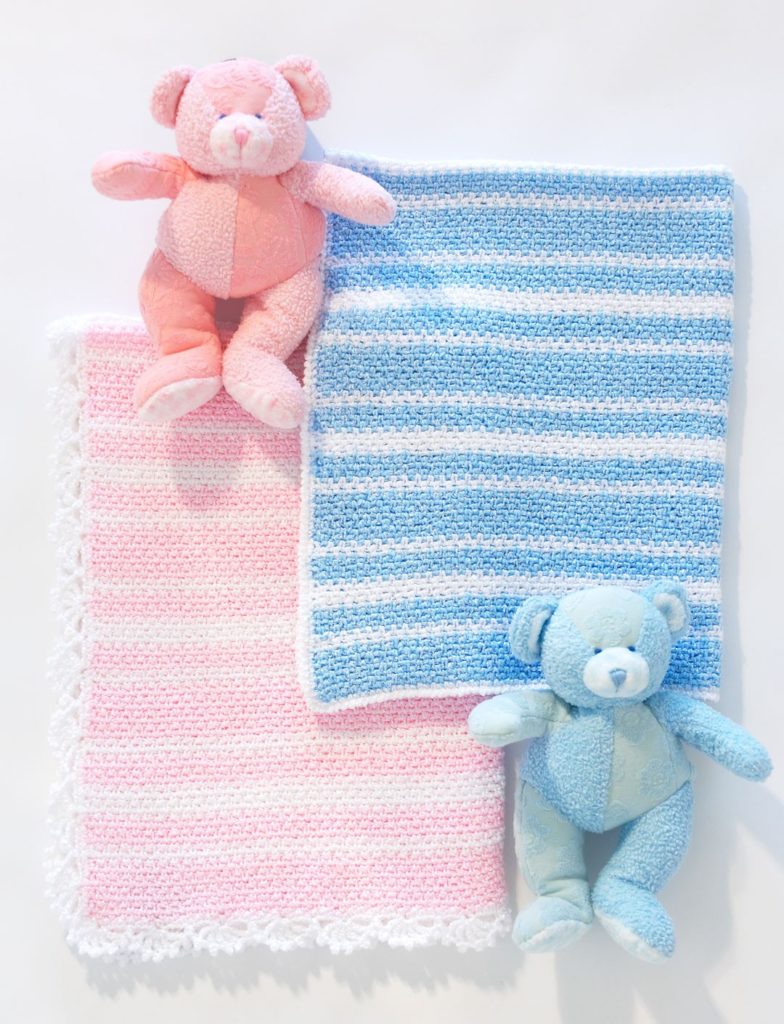 copertine a uncinetto per neonato a righe