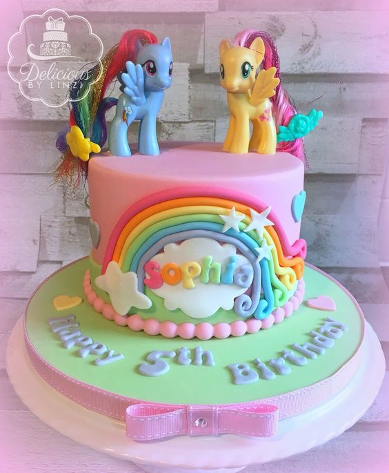 Torte di compleanno per gemelle femmine Little Pony