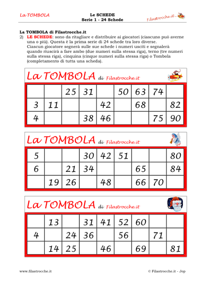 giocare a tombola schede da stampare