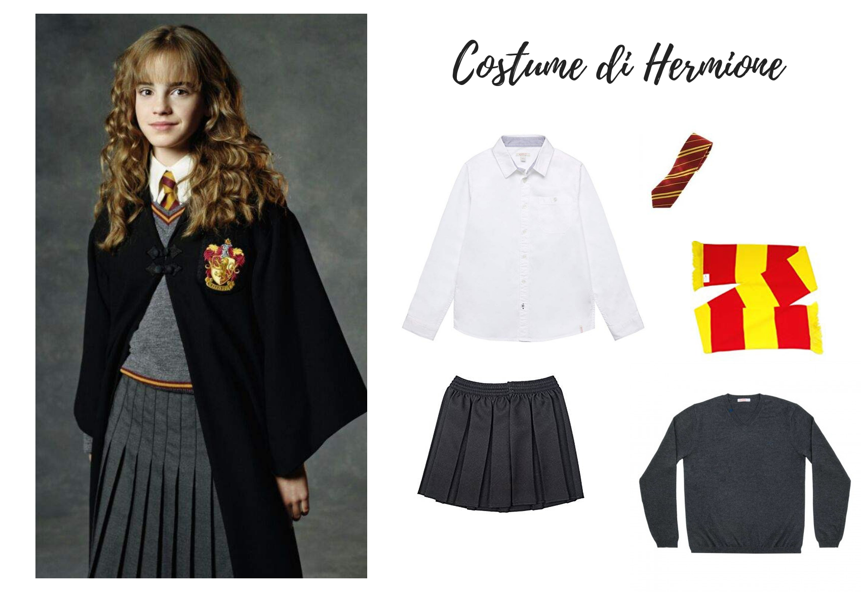 Costume di Hermione Granger fai da te per Halloween e Carnevale