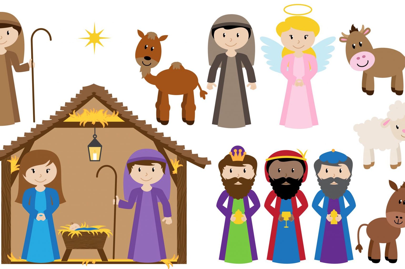 Ecco alcuni personaggi del Presepe da ritagliare, ideali per i lavoretti e le attività da fare con i bambini a Natale