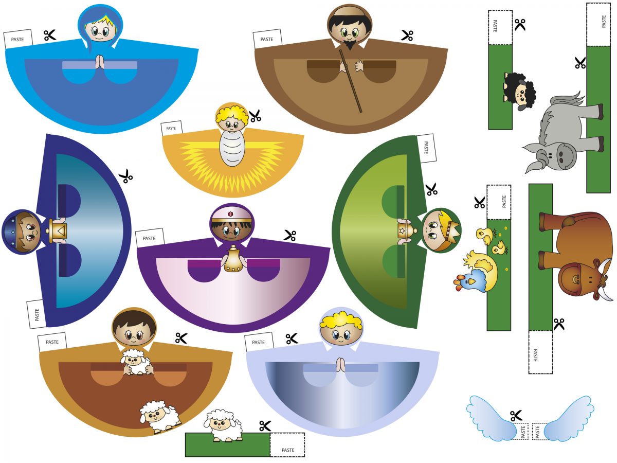 presepe di cartone personaggi