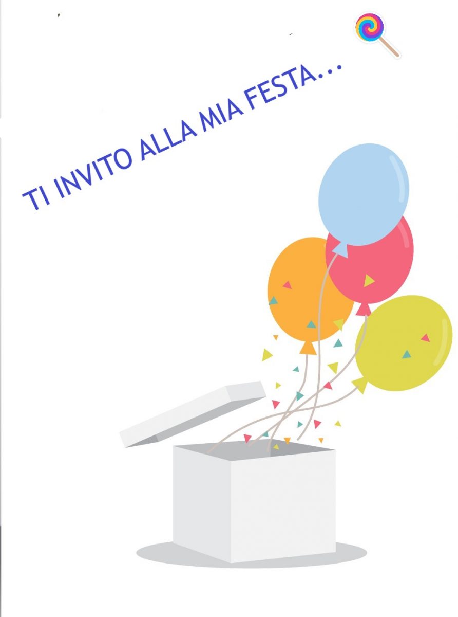 biglietti di invito su whatsapp a festa di compleanno