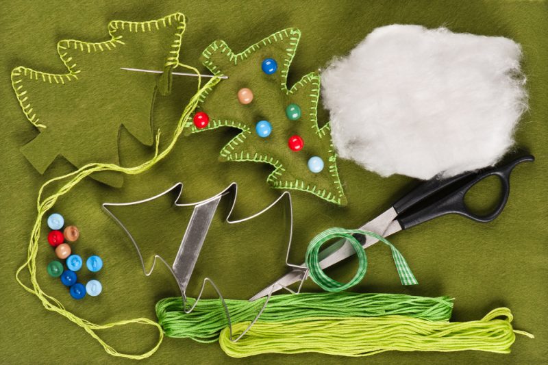 Alberi di Natale con il feltro fai da te