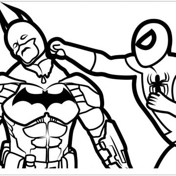 Disegni da colorare di Spider-Man e Batman