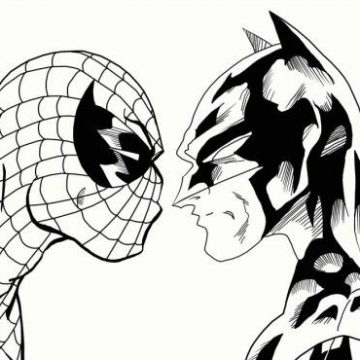 Disegni da colorare di Spider-Man e Batman