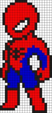 schemi pixel art supereroi _ spiderman