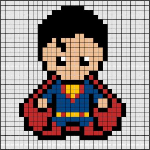 schemi pixel art supereroi _ superman