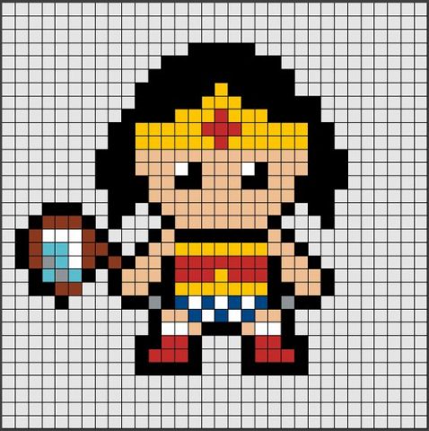 schemi pixel art supereroi _ wonderwoman