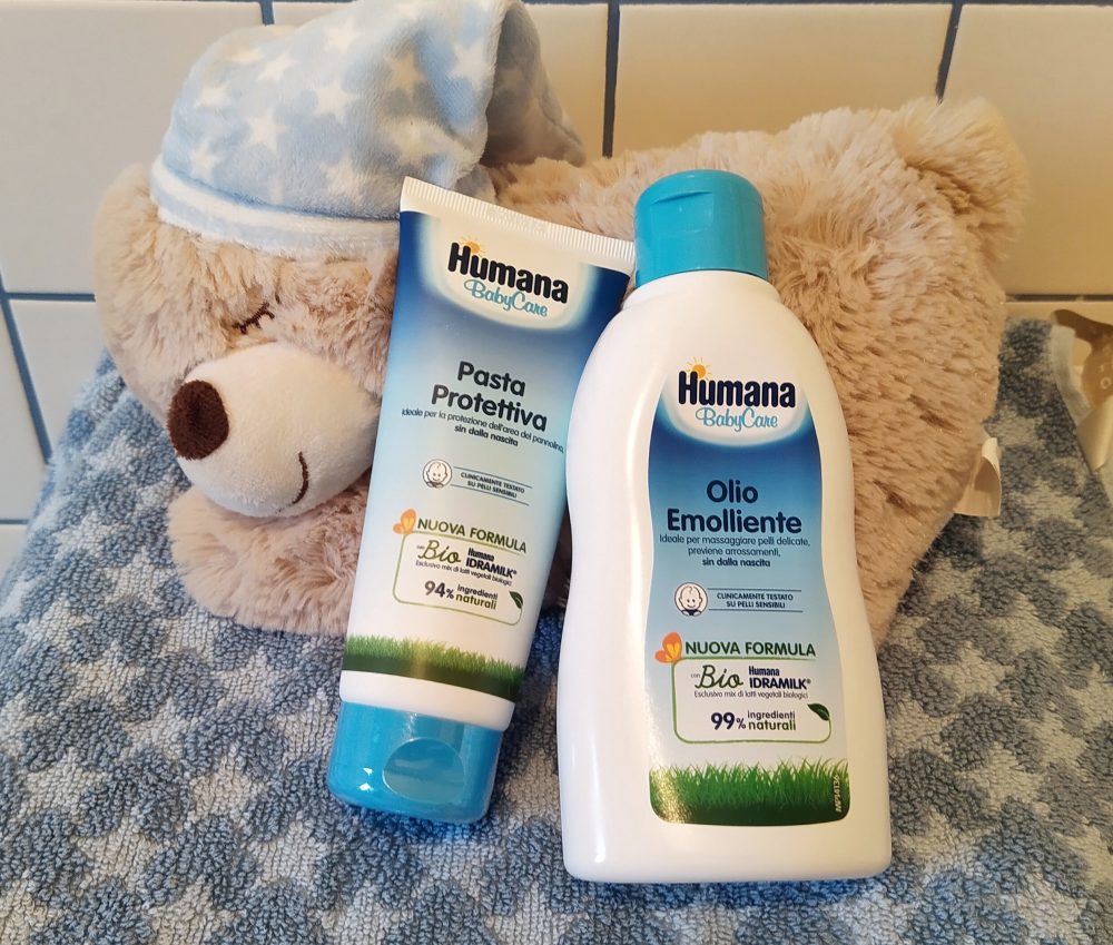 pasta protettiva e olio emolliente Humana BabyCare