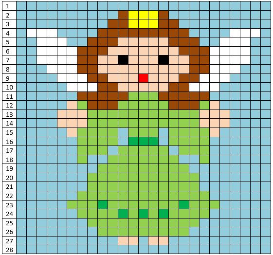 schema angioletto di Natale pixel art